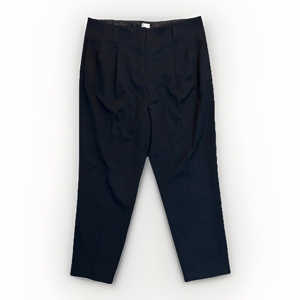 Giuliva Heritage Women's Ankle Trousers Pants Size 16 Black Pleated x H&M NWT